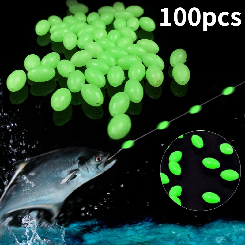 Fishing Equipment Tools - 100pcs/lot Manik-manik Pancing Oval Bercahaya di