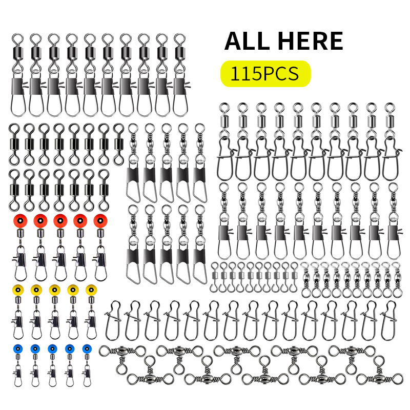Tackle Box - 115pcs Kit Konektor Swivel Pancing dengan