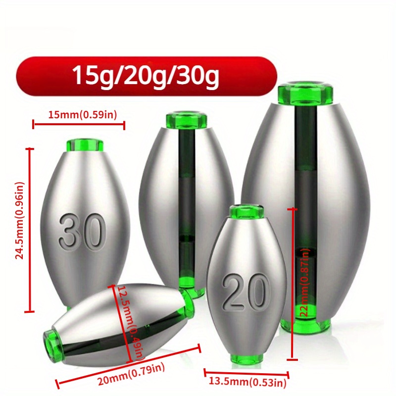 Fishing Equipment Tools - 15/20/30G Pemberat Pancing Bentuk Zaitun Peralatan