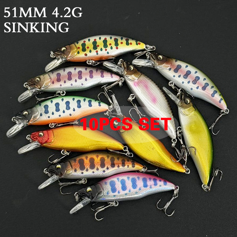 10pcs Set Umpan Pancing Minnow - Fishing Equipment In Japanese ulasan dan harga